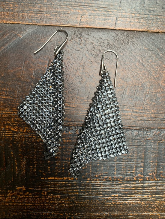 Swarovski Jewelry - Swarovski Gunmetal Crystal Mesh Drop Earrings - Women Jewelry